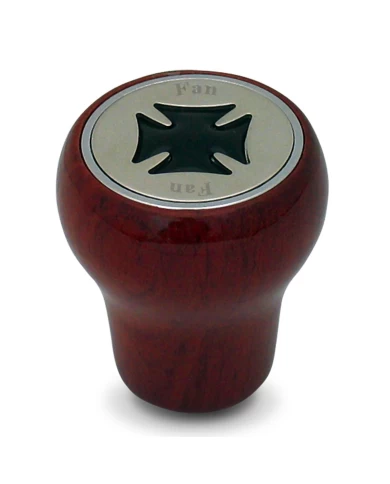 GG95460 - ROSEWOOD DASHBOARD KNOB W/ BLACK IRON CROSS & S.S. FAN GG95460 - ROSEWOOD DASHBOARD KNOB W/ BLACK IRON CROSS & S.S. FAN