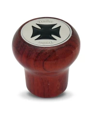 GG95580 - L. ROSEWOOD SCREW-IN KNOB W/ BLACK IRON CROSS & SS TRACTOR