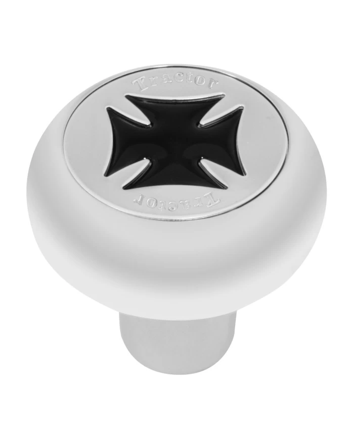 GG95600 - CR. ALUM. SCREW-IN AIR KNOB W/ BLACK IRON CROSS & SS TRACTOR