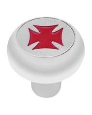 GG95605 - CR. ALUM. SCREW-IN AIR KNOB W/ RED IRON CROSS & SS TRACTOR