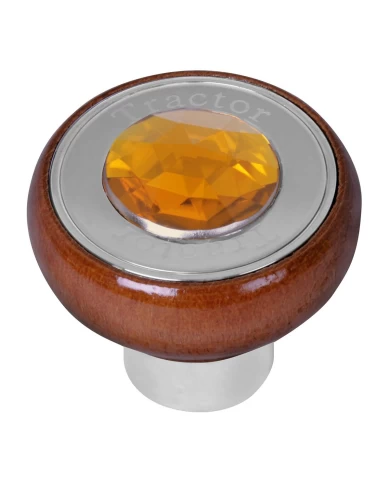 GG95840 - SCREW IN WOOD KNOB W/AMBER JEWEL & SS TRACTOR PLATE GG95840 - SCREW IN WOOD KNOB W/AMBER JEWEL & SS TRACTOR PLATE
