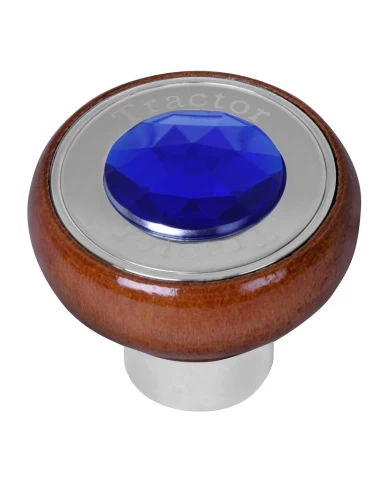 GG95851 - SCREW IN ROSEWOOD KNOB W/BLUE JEWEL & SS TRACTOR PLATE GG95851 - SCREW IN ROSEWOOD KNOB W/BLUE JEWEL & SS TRACTOR PLATE
