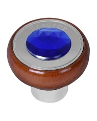GG95851 - SCREW IN ROSEWOOD KNOB W/BLUE JEWEL & SS TRACTOR PLATE