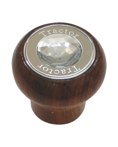 GG95862 - SCREW IN L. ROSEWOOD KNOB W/ CLEAR JEWEL & SS TRACTOR PLATE GG95862 - SCREW IN L. ROSEWOOD KNOB W/ CLEAR JEWEL & SS TRACTOR PLATE