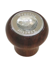 GG95862 - SCREW IN L. ROSEWOOD KNOB W/ CLEAR JEWEL & SS TRACTOR PLATE
