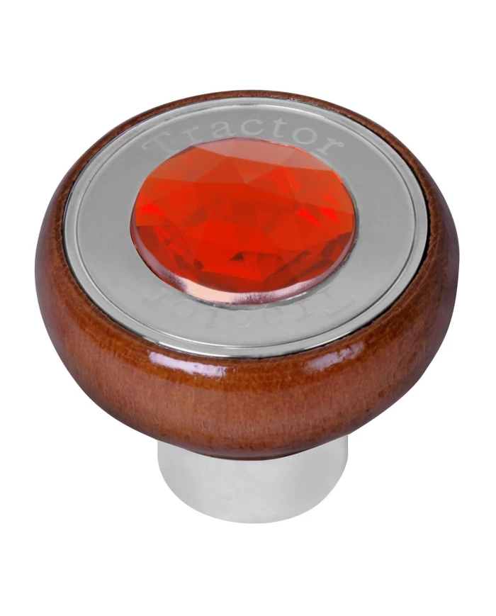 GG95865 - SCREW IN L. ROSEWOOD KNOB W/ RED JEWEL & SS TRACTOR PLATE