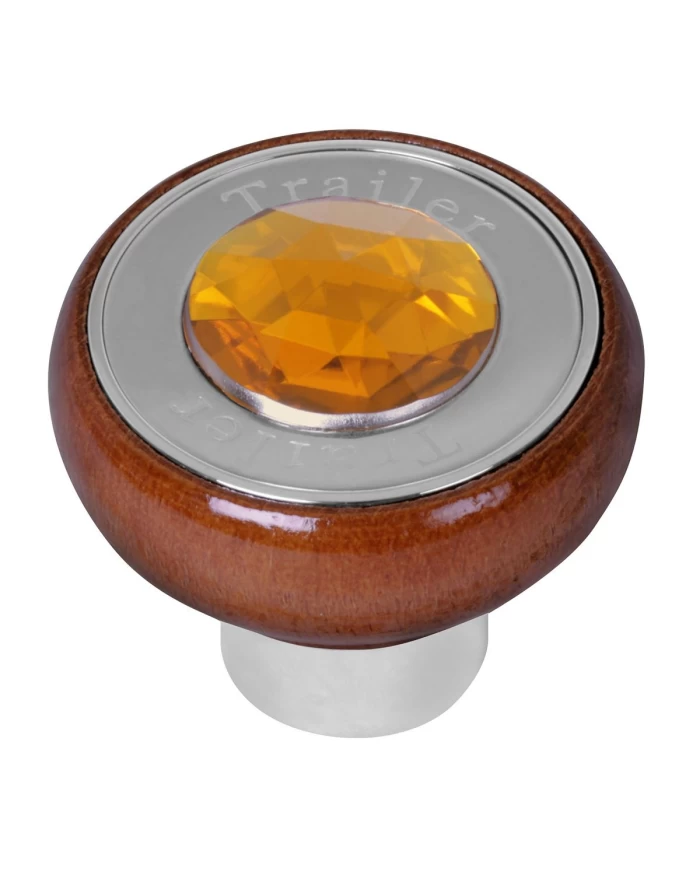 GG95890 - SCREW IN WOOD KNOB W/AMBER JEWEL & SS TRAILER PLATE