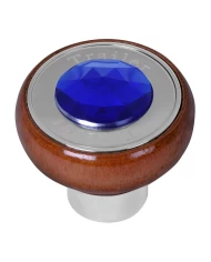 GG95901 - SCREW IN ROSEWOOD KNOB W/SS TRAILER PLATE & BLUE JEWEL