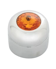 GG95990 - CR. ALUM. SCREW COVER W/AMBER CRYSTAL FITS 9/16" HEAD SCREW