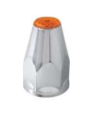 GG10320SP - CR. PL. SCREW-ON 33 M/MX3-1/4" NUT CVR W/AMBER REFLECTOR, SET OF 10