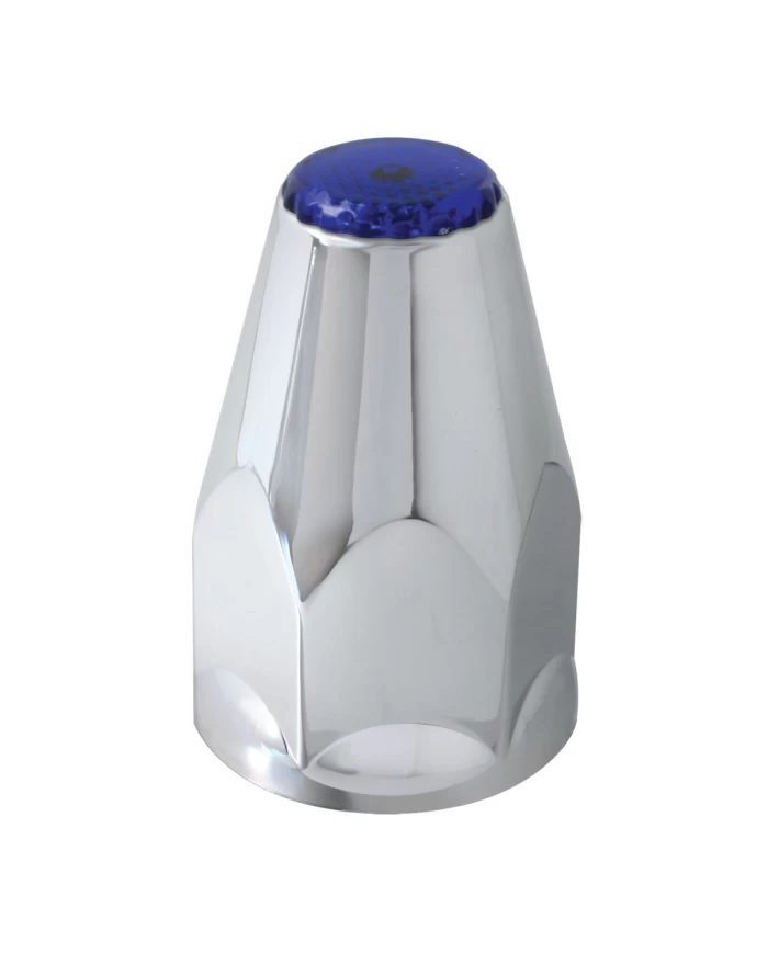 GG10321SP - CR. PL. SCREW-ON 33 MMX3-1/4" NUT CVR W/BLUE REFLE, SET/10