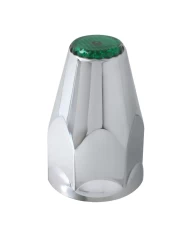 GG10322SP - CR. PL. SCREW-ON 33 M/MX3-1/4" NUT CVR W/GREEN REFLECTOR, SET OF 10