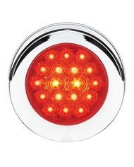 GG75877 - 4" Fleet Red/Red 18 LED Flange Mount W/ Visor Bezel, 3 Prong