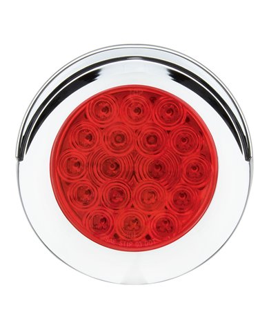 GG75877 - 4" Fleet Red/Red 18 LED Flange Mount W/ Visor Bezel, 3 Prong