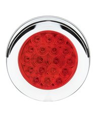 GG75877 - 4" Fleet Red/Red 18 LED Flange Mount W/ Visor Bezel, 3 Prong