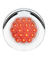 GG75878 - 4" Fleet Red/Clear 18 LED Flange Mount W/ Visor Bezel, 3 Prong