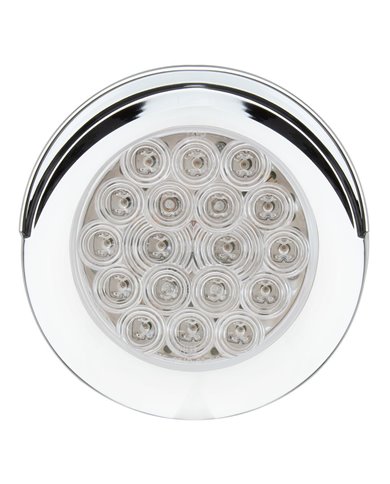 GG75878 - 4" Fleet Red/Clear 18 LED Flange Mount W/ Visor Bezel, 3 Prong