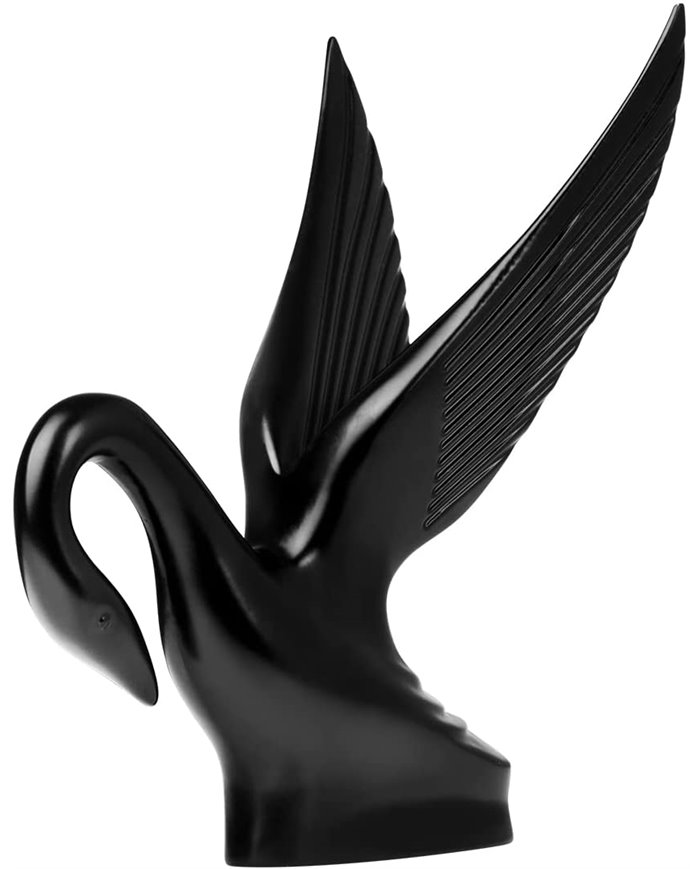 GG48008- MATTE BLACK POWDER COATEDCLASSIC SWAN HOOD ORNAMENT