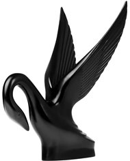 GG48008- MATTE BLACK POWDER COATEDCLASSIC SWAN HOOD ORNAMENT GG48008- MATTE BLACK POWDER COATEDCLASSIC SWAN HOOD ORNAMENT