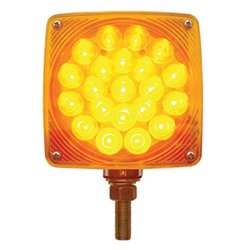UP38702-45 LED Single Stud Double Face Turn Signal Light (Passenger) - Amber & Red LED/Amber & Red Lens
