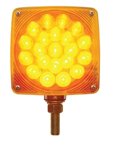 UP38702-45 LED Single Stud Double Face Turn Signal Light (Passenger) - Amber & Red LED/Amber & Red Lens