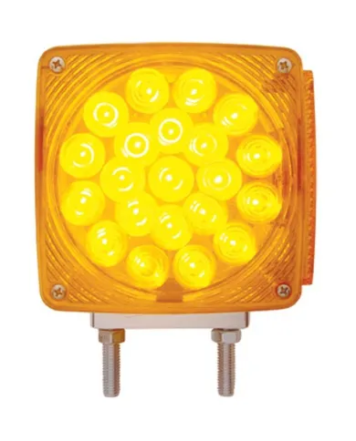 UP38703-45 LED Double Stud Double Face Turn Signal Light (Driver) - Amber & Red LED/Amber & Red Lens