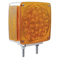 UP38704-45 LED Double Stud Double Face Turn Signal Light (Passenger) - Amber & Red LED/Amber & Red Lens
