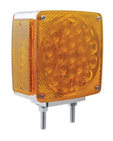 UP38704-45 LED Double Stud Double Face Turn Signal Light (Passenger) - Amber & Red LED/Amber & Red Lens