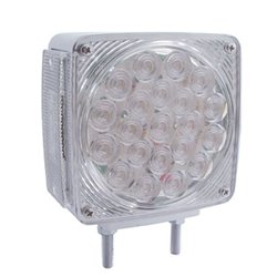UP38707-45 LED Double Stud Double Face Turn Signal Light (Driver) - Amber & Red LED/Clear Lens