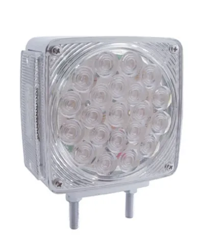 UP38707-45 LED Double Stud Double Face Turn Signal Light (Driver) - Amber & Red LED/Clear Lens