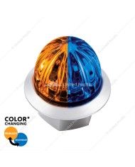 UP39231 - 4 LED Mini Watermelon Double Fury Light With Clear Lens (Clearance/Marker) - Amber & Blue LED