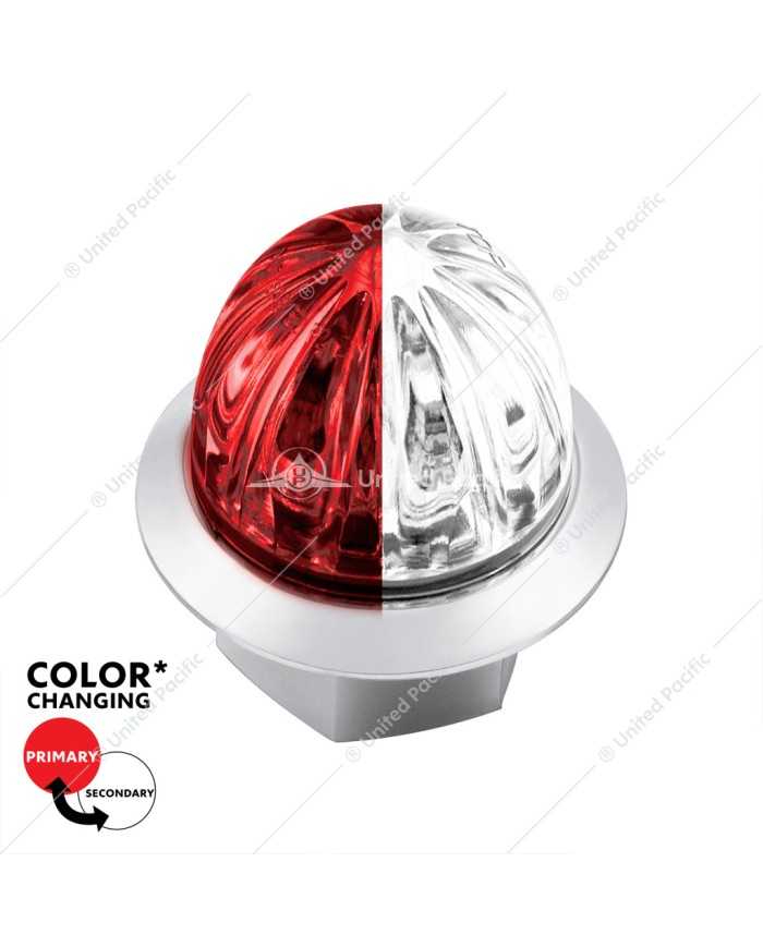 UP39239 - 4 LED 3/4" Mini Watermelon Double Fury Light With Clear Lens (Clearance/Marker) - Red & White LED UP39239 - 4 LED 3/4" Mini Watermelon Double Fury Light With Clear Lens (Clearance/Marker) - Red & White LED