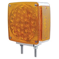 UP38710-45 LED Double Stud Double Face Turn Signal Light - Amber LED/Amber Lens