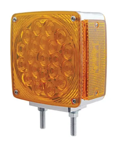 UP38710-45 LED Double Stud Double Face Turn Signal Light - Amber LED/Amber Lens