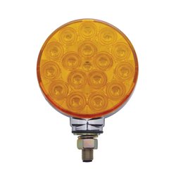 UP38719-34 LED Single Stud Reflector Double Face Turn Signal Light - Amber & Red LED/Amber & Red Lens