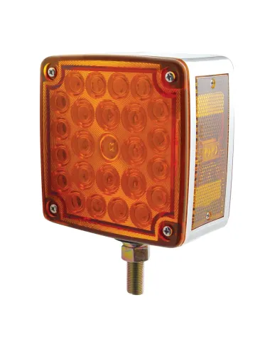UP38750-52 LED Single Stud Double Face Turn Signal Light (Driver) - Amber & Red LED/Amber & Red Lens