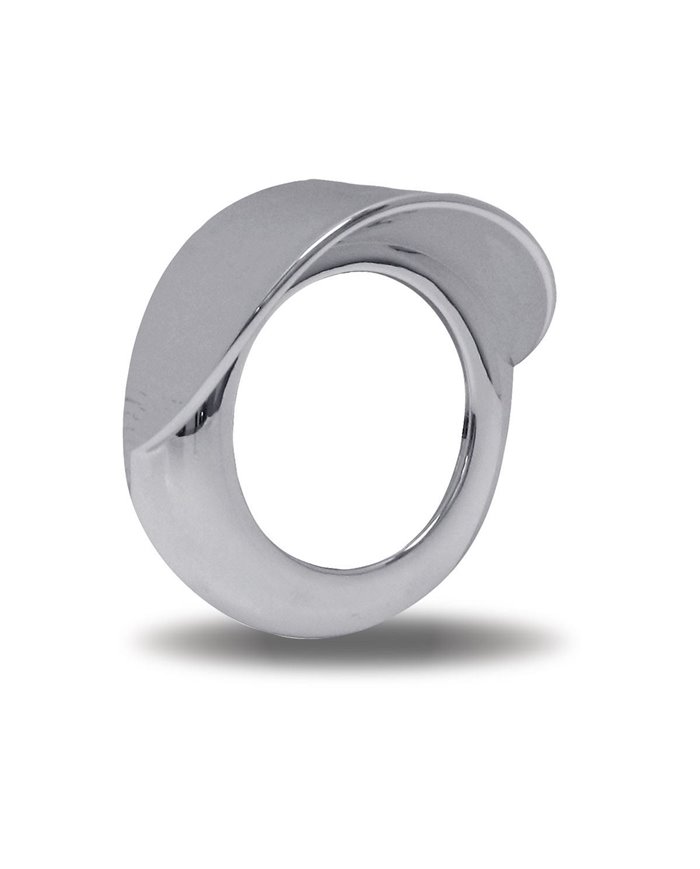 2 1/2" Chrome Plastic Twist-On Bezel with Visor" 2 1/2" Chrome Plastic Twist-On Bezel with Visor"