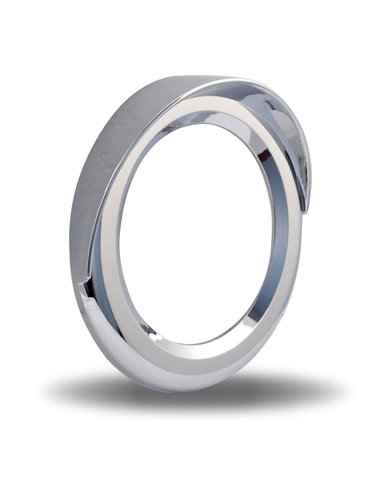 4" Chrome Plastic Twist-On Bezel with Visor" 4" Chrome Plastic Twist-On Bezel with Visor"