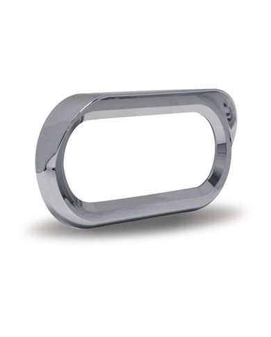 Oval Chrome Plastic Bezel with Visor Oval Chrome Plastic Bezel with Visor