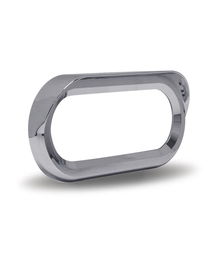Oval Chrome Plastic Bezel with Visor Oval Chrome Plastic Bezel with Visor