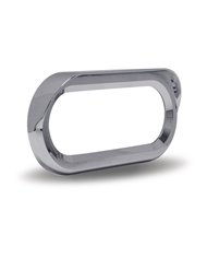 Oval Chrome Plastic Bezel with Visor Oval Chrome Plastic Bezel with Visor
