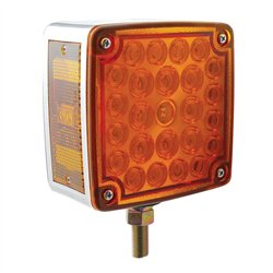 UP38751-52 LED Single Stud Double Face Turn Signal Light (Passenger) - Amber & Red LED/Amber & Red Lens