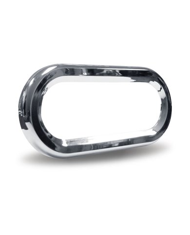 Oval Chrome Plastic Bezel without Visor Oval Chrome Plastic Bezel without Visor