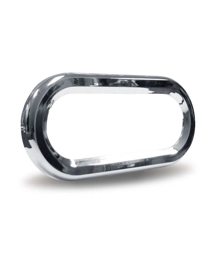 Oval Chrome Plastic Twist-On Bezel Oval Chrome Plastic Twist-On Bezel