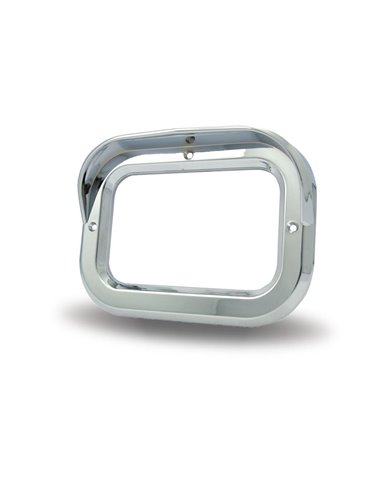 Square Chrome Plastic Bezel with Visor Square Chrome Plastic Bezel with Visor