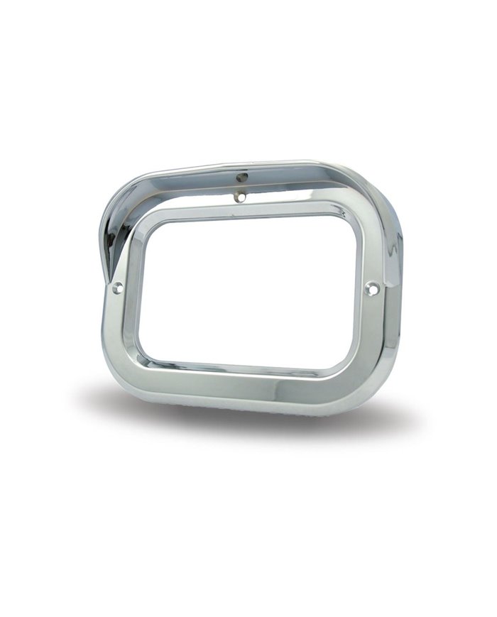 Square Chrome Plastic Bezel with Visor Square Chrome Plastic Bezel with Visor