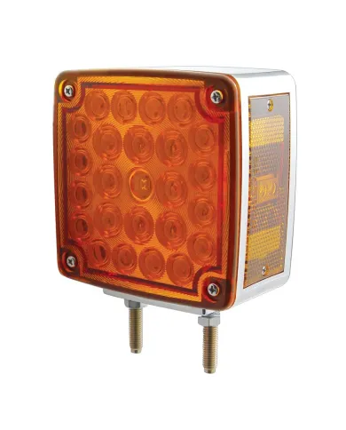 UP38756-52 LED Double Stud Double Face Turn Signal Light (Driver) - Amber & Red LED/Amber & Red Lens