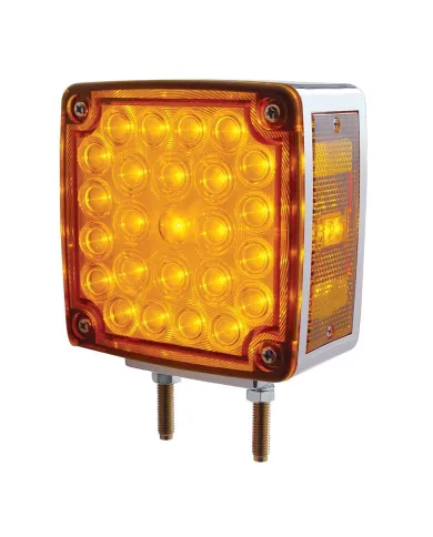 UP38756-52 LED Double Stud Double Face Turn Signal Light (Driver) - Amber & Red LED/Amber & Red Lens
