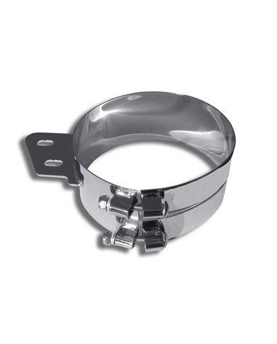 5" Wide Chrome Stainless Steel Clamp, with Rectangle Mounting Plate 5" Wide Chrome Stainless Steel Clamp, with Rectangle Mounting Plate
