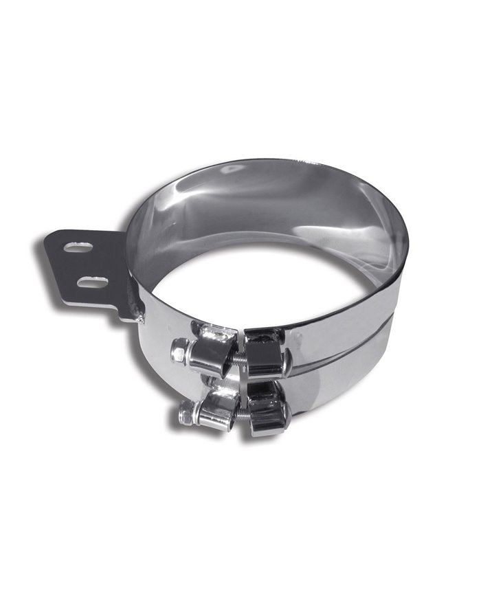 6" Wide Chrome Stainless Steel Clamp, with Rectangle Mounting Plate 6" Wide Chrome Stainless Steel Clamp, with Rectangle Mounting Plate